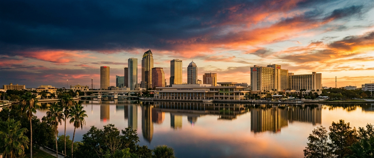 Tampa Bay skyline home of LX Medical Florida location
