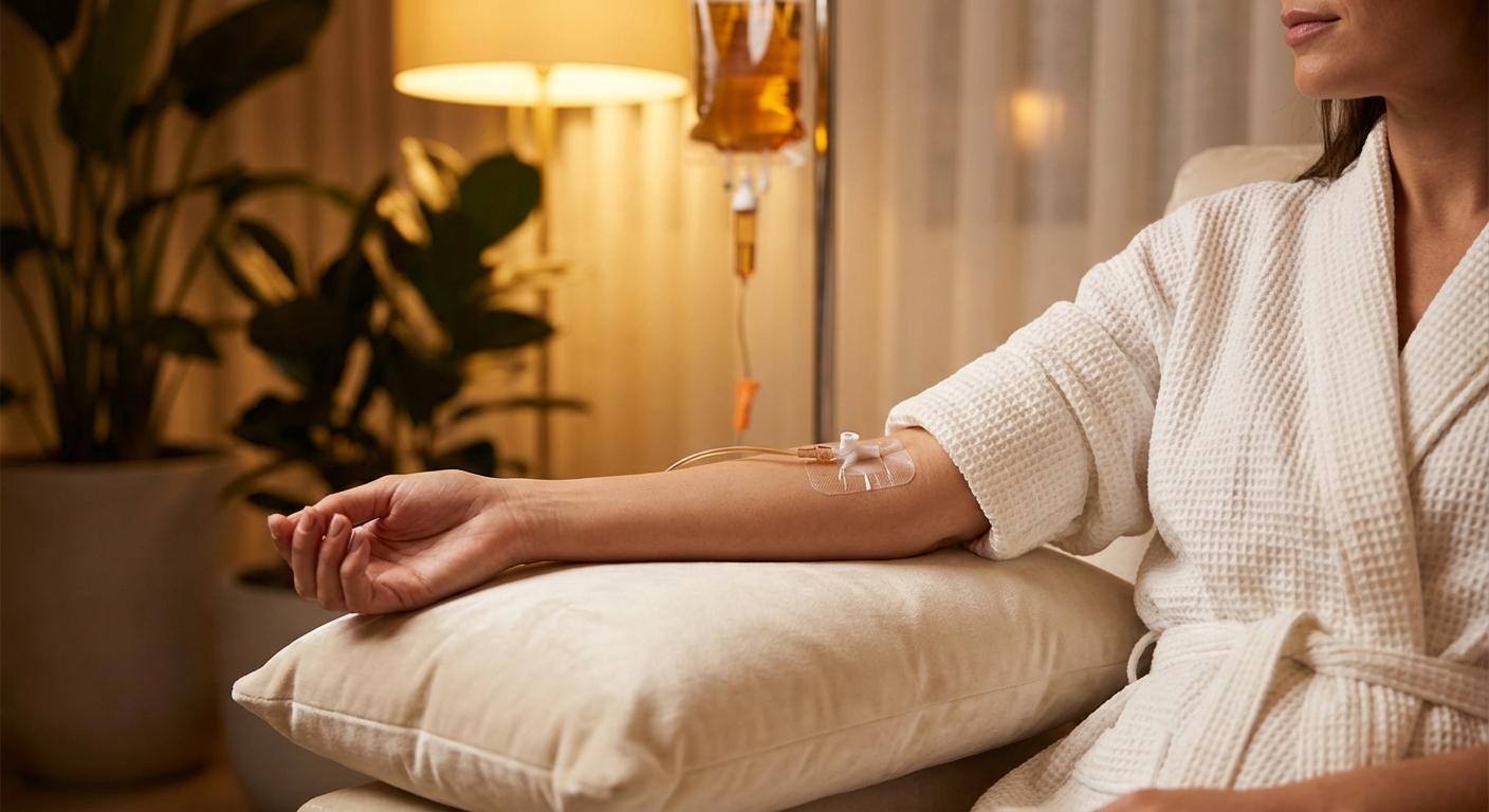 IV therapy closeup treatment at LX Medical clinic